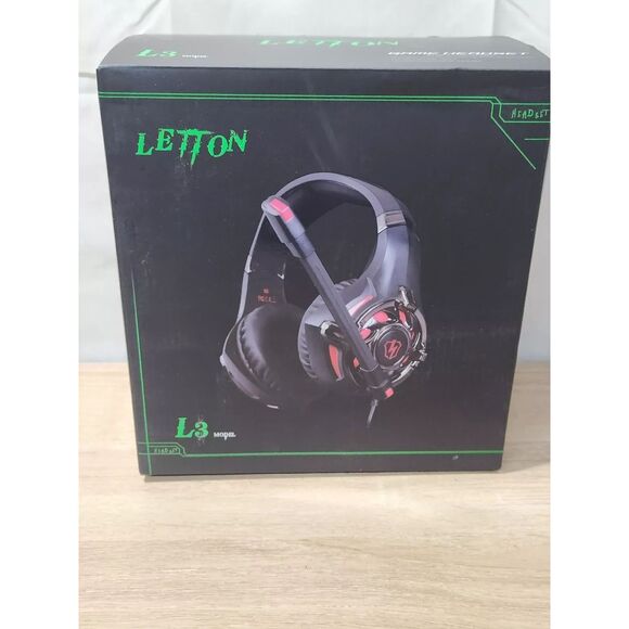 NIB- Letton L3 Gaming Headset Black/Red Multimedia Stereo Headphones - Picture 8 of 11